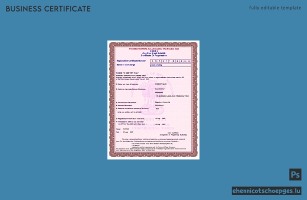 Indien, Westbengalen: Registrierungsbescheinigung (Word- und PDF-Beispiel)